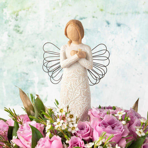 Willow Tree Remembrance Angel (Lighter Skin), Memories…Hold Each one Safely in Your Heart, A Gift to Express Sympathy, Comfort, Remembrance and He...