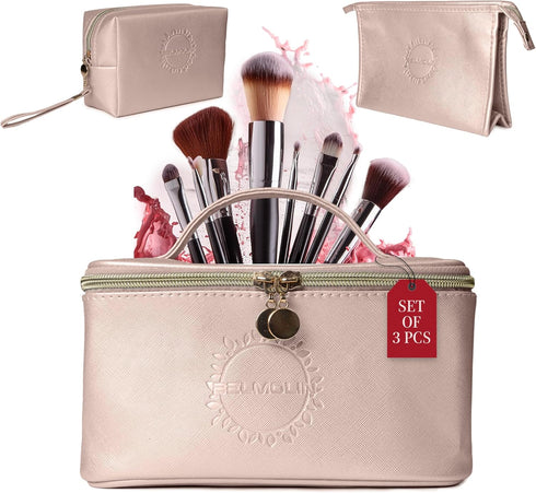 3 Pcs Cosmetic Bags For Women - Travel Toiletry Bag For Women - Aesthetic Makeup Bag Set - Waterproof Travel Cosmetic Bag Set - Multifunctional Ma...