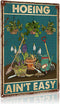 Tin Sign Hoeing Ain't Easy Gardening Garden Aluminum Metal Signs for Toilet Restroom Home Decor Gifts 8x12 inch-Tin Sign...