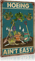 Tin Sign Hoeing Ain't Easy Gardening Garden Aluminum Metal Signs for Toilet Restroom Home Decor Gifts 8x12 inch-Tin Sign...