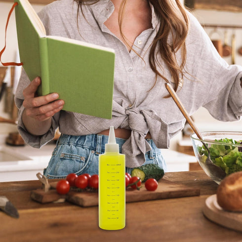 Cornucopia Brands 8-Ounce Plastic Squeeze Bottles w/ Graduated Measurements (8-Pack); Great for Kitchen, Portion Control, Condiments, Cosmetic Use...