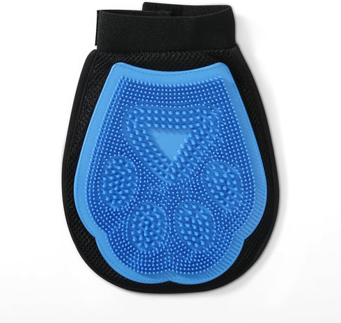 Wags & Wiggles Dual Sided Dog Grooming Glove with Rubber Paw - 2-in-1 Grooming Glove | Fun Dog Grooming Tool for Brushing, Massaging, and Scrubbin...