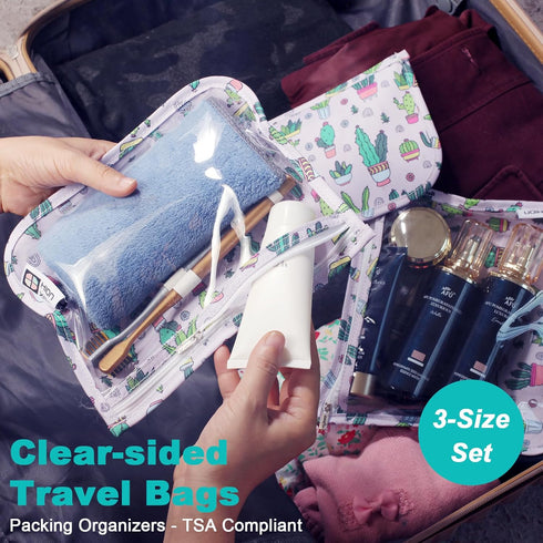 TSA Approved Toiletry Bag,Set of 3 Clear Diaper Bag Organizing Pouches Waterproof Quart Size Travel Pouch Set,Multi-purpose Diaper Organizer for M...