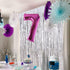 CHRORINE 2pcs 3ft x 8.3ft Silver Tinsel Foil Fringe Curtains Streamers Backdrop for Birthday Graduation Engagement Bridal Shower Bachelorette Baby...