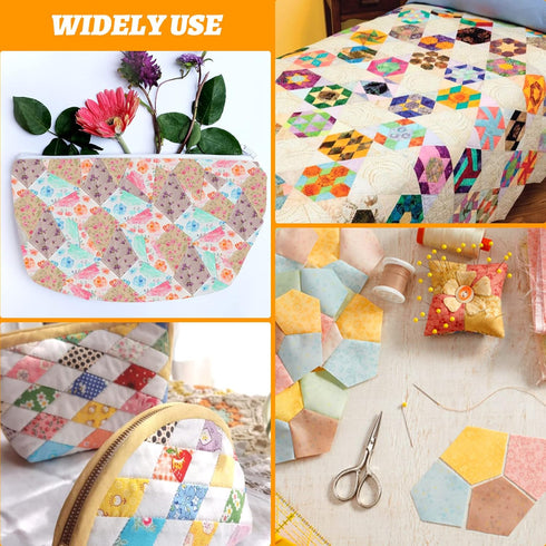 300Pcs Paper Quilting Templates English Paper Piecing DIY Patchwork Sewing Crafts...