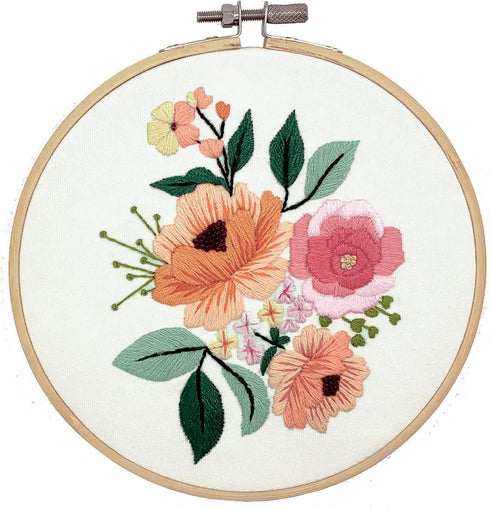 DUTCH STITCH BROTHERS Wildflower Embroidery Starter Kit with Pattern and Instructions. Stamped Embroidery Kits with Embroidery Clothes with Patter...
