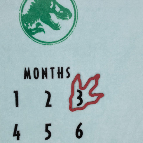 Welcome to The Universe Baby Jurassic World Blue, Green, Orange and Yellow I'm-a-Roar-able Dinosaur Super Soft Milestone Baby Blanket...