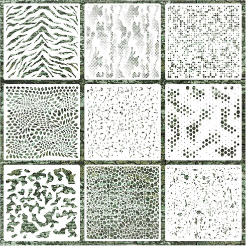 9 Pieces Camo Stencils for Spray Paint, Camouflage Pattern Stencils Templates Reusable Digital Camo Paint Stencils for Boat DIY Crafts Spray Paint...