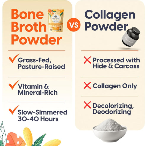 100% Grass-Fed Organic Beef Bone Broth Protein Powder, Active Probiotics, Collagen Peptide Rich, 15g Protein, Non-GMO, Low Sodium, Healthy Skin, G...