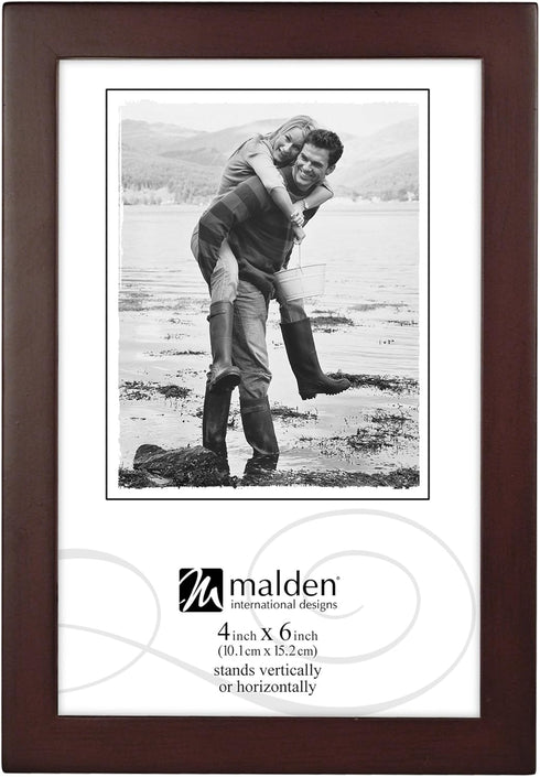 Malden International Designs Dark Walnut Concept Wood Picture Frame, 4x6, Walnut...