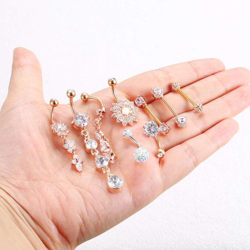 JOERICA Nipple Rings Belly Button Rings for Women 14G Stainless Steel Nipplerings Belly Navel Piercing Jewelry...