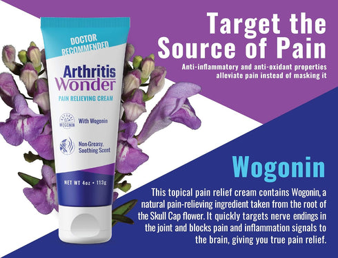 Pain Relief Cream, 4 oz – Arthritis Pain Relief Cream for Hand, Knee, Foot and Wrist Joints – Fast-Acting, Deep Penetrating, Non-Greasy Formula wi...