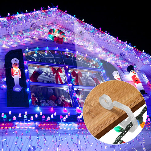 SelfTek 120 Pcs Christmas Light Clips & Hooks, Gutter Clips for Hanging Outdoor Holiday Lights...