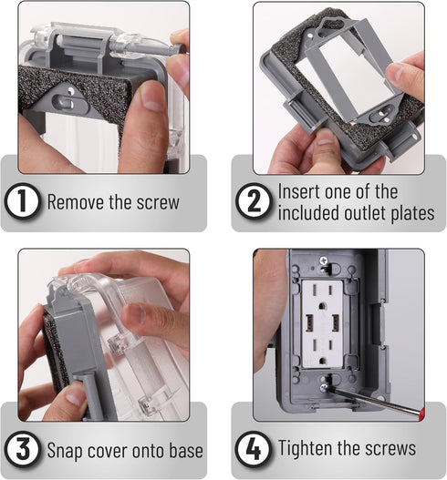Bates- Weatherproof Electrical Outlet Cover, 1-Gang, Outdoor Outlet Cover Weatherproof, Outdoor Plug Cover, Outdoor Electrical Outlet Cover, Weath...