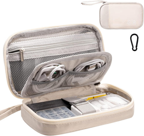 Electronics Organizer, OrgaWise Electronic Accessories Bag Storage Case Travel Waterproof Bag for Phones, Cables, Chargers (S2-Beige)...