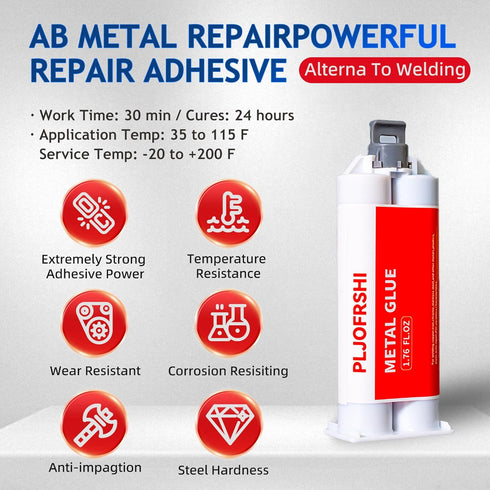 Metal Glue,1.76oz 2 Part Epoxy ab Glue Heary Duty Weld ?The Strongest Glue All Purpose Repair for Metal Plastic Steel Ceramics Fiberglass Car Auto...