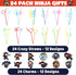 24 Ninja Drinking Crazy Straws for Kids | Ninja Themed Warrior Birthday Party Supplies Favors Decorations with 24 PVC Charm, 2 Cleaning Brushes Re...