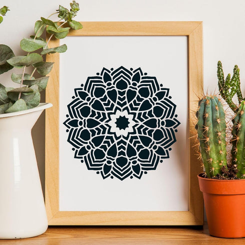 9 Pack Large Mandala Stencils for Painting 12x12 Inches Mandala Painting Templates Reusable Floral Mandala Drawing Stencils for Wall Floor Furnitu...