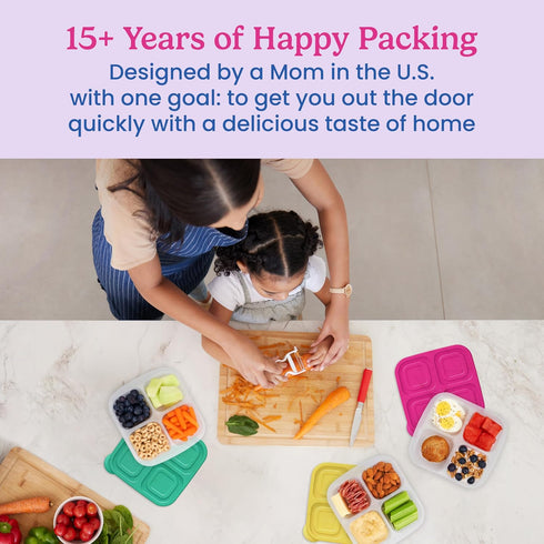 Bentgo Easyboxes 4-Compartment Snack Containers - 8-Piece Set with 4 Trays & 4 Custom-Fit Lids to Seal in Freshness - Reusable Food Storage & Meal...