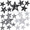Syhood 24 Pieces Star Patches Iron on Rhinestone Adhesive Sequin Glitter Star Patches Appliques for Clothing Jeans Repair Decoration(1.57 Inch,Bla...