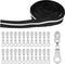 Mandala Crafts Metallic Silver Zipper Tape by The Yard #5 with Pulls - Black Nylon Coil Upholstery Zippers for Sewing - Continuous Zipper Chain 10...