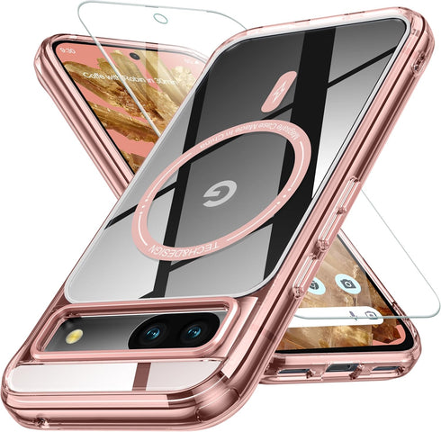 Oterkin for Google Pixel 8A Case Magsafe?Strong N52 Magnetic ??1pcsX Screen Protector??Colorful Translucent Matte Design? 12FT Military Grade Shoc...