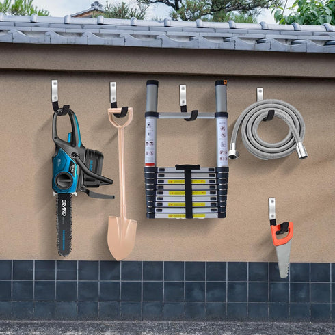 Heavy Duty Steel Garage Hooks,Garage Storage Utility Hooks,Heavy Duty Garage Garden Tool Organizer,Steel Wall Mount Hooks, Garden Hose Hanger, Sma...