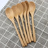AOOSY Wooden Spoons for Cooking, 9 Inches 6 Pieces Japanese Natural Ellipse Wooden Spoon Set for Cooking Mixing Stirring Honey Tea Soda Dessert Co...