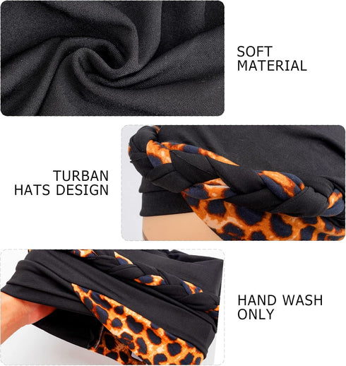 African Pre-Tied Twisted Head Turbans Hats for Women, Sleeping Head Wraps for Black Women Chemo Cancer Cap Braid Hair Cover...