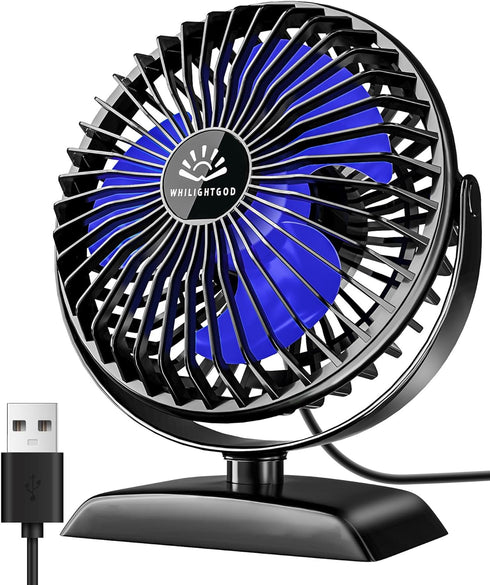 USB Desk Fan, Mini Fan but Powerful, Portable USB Fan with 3 Speeds, Quiet Table Personal Fan, 360°Rotate Coolness, Small Table Fan for Home,Offic...