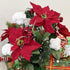 Admired By Nature 18 Stems Artificial Poinsettia Bouquet Fake Christmas Flower, Faux Velvet Poinsettia Carnation Christmas Bush For Home Decor, Ho...