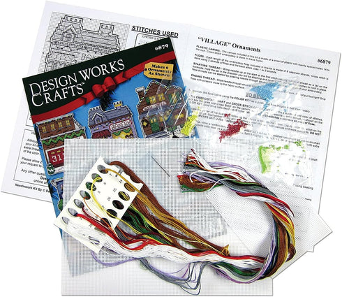 Design Works Crafts Cross Stitch Ornaments Kit-Makes Set of 6, Various...