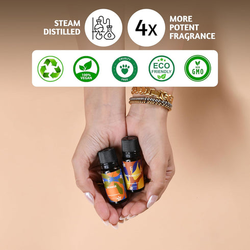 Folkulture Essential Oils Set of 2 | Essential Oils for Diffusers for Home, Diffuser Oils Scents for Home, Lemon Essential Oil & Orange Essential ...