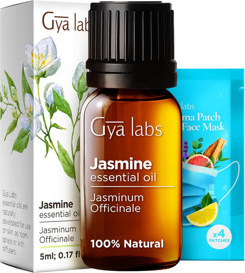 Gya Labs Jasmine Essential Oil for Diffuser & Aromatherapy - Natural Jasmine Oil Essential Oil for Diffuser, Skin, Hair, Massages, Candle Making -...