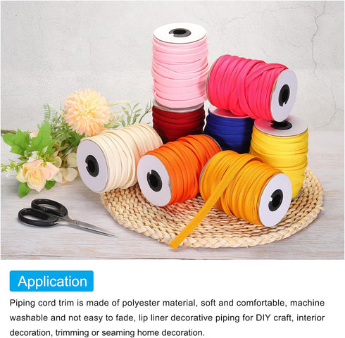 MECCANIXITY Piping Cord Trim 65 Yards 1/2 Inch Piping Tape for Sewing DIY Crafting Fabric Edge Trim Yellow...