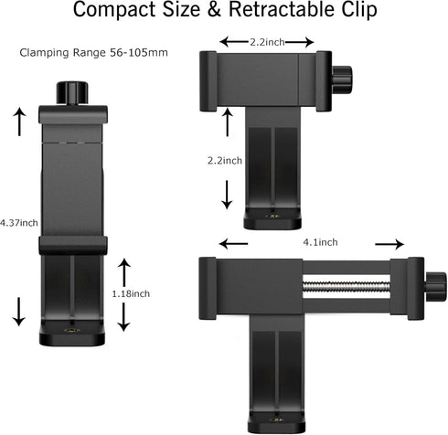 Ailun Tripod Phone Mount Holder Head Standard Screw Adapter Rotatable Digtal Camera Bracket,Compatible for Most Cellphones iPhone......