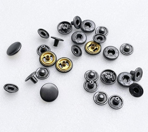 12 Set Leather Snap Fasteners Kit, 15mm Metal Button Snaps Press Studs with 5 Setter Tools for Clothes, Jackets, Jeans Wears, Bracelets, Bags (15m...