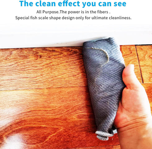 Easy Clean Fish Scale Nanoscale Cleaning Cloth,Streak Free Microfiber Glass Cleaning Cloths for Window Mirrors Windshields,Lint Free Microfiber Po...