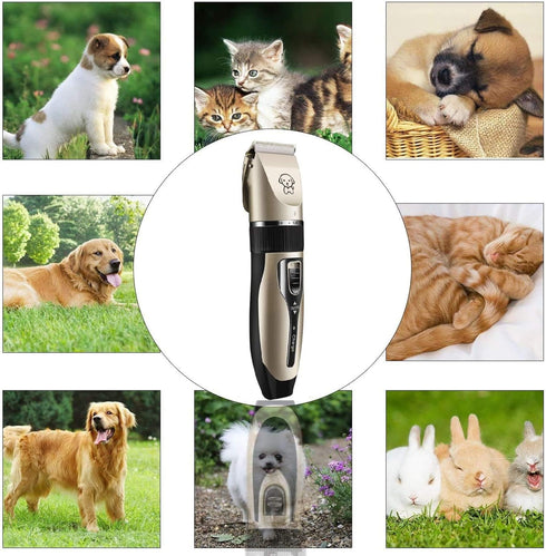 Dog Grooming Kit Pet Shaver Clippers Low Noise Rechargeable Cordless Electric Quiet Hair Clippers Set for Dogs Cats Pet...