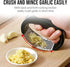Garlic Press Rocker, Stainless Steel Garlic Mincer Crusher Professional Kitchen Gadgets Garlic Chopper with Ergonomic Handle, Silicone Garlic Peel...