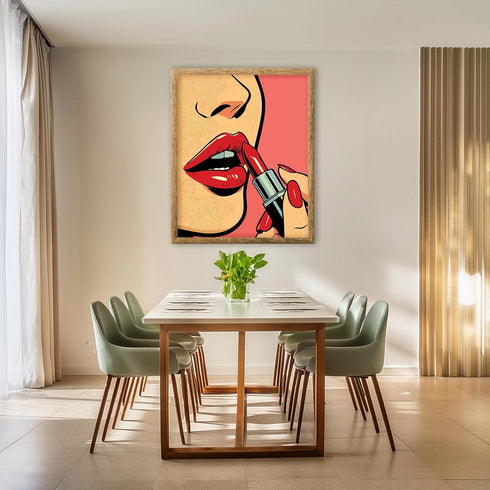 Posterizer 1 pcs-Baddie Lips and Lipstick Boss Lady-Art in Pop Style-Abstract & Modern Art-Gifts for Women-Living Room Bedroom Decor- unframed wal...