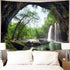 FENDROM Green Misty Forest Tapestry Wall Hanging Nature Mountain Cave Landscape Tapestry Waterfall River Tapestries for Bedroom Living Room Dorm D...
