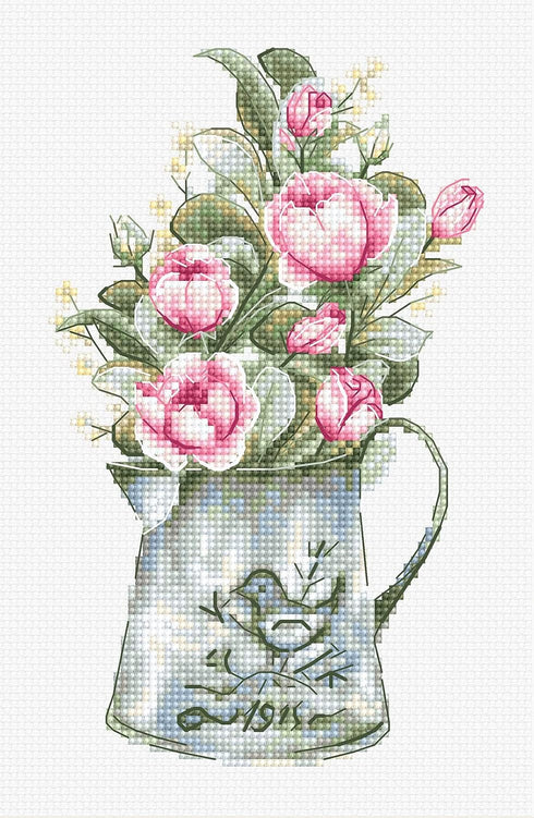 Cross Stitch Kit Luca-S - Bouquet with Roses, B7006...