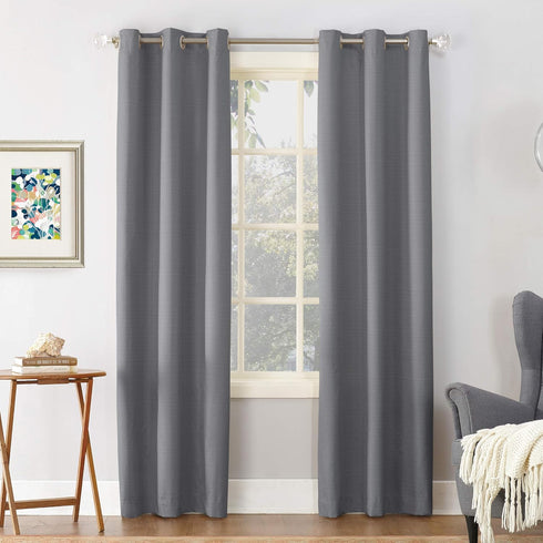 Sun Zero Cooper Thermal Insulated Energy Efficient Grommet Curtain Panel, 40" x 95", Gray...