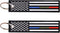 Thin Blue Green Red Line American Flag Keychain Tag with Key Ring & Carabiner 2-Pack - Police, Military, Firefighters...
