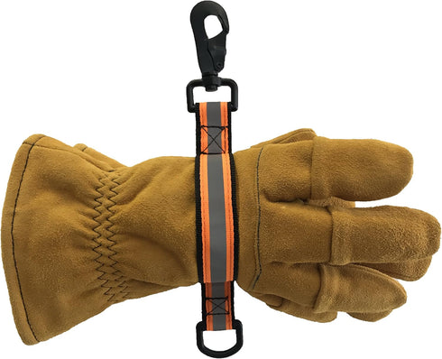 LINE2design Firefighter Glove Strap - Emergency Rescue Turnout Gear Heavy Duty Reflective Gloves Safety Leash - First Responders EMTs Construction...