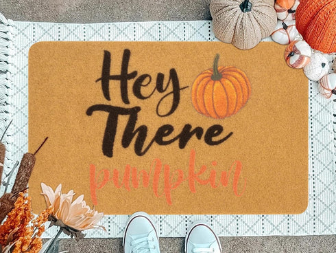 Hello Pumpkin Welcome Doormats Entrance Harvest-Festival Front Door Mat Artificial Coir Fall Doormat Funny Home Decor Doormat 17 x 29 Inch...