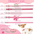 9 Pieces Pink Rhinestones Dog Collar PU Leather Girl Puppy Collars Bling Crystal Cat Dog Collar with Bow Bone Heart Flower for Pets Dogs Cats Coll...