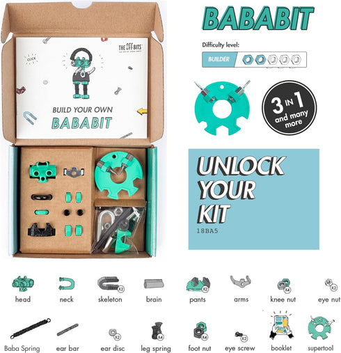 BabaBit Build Your Own Robot Toy Construction Set, Educational STEM Activities Learning Kit, Creative Build and Play Model Kit Steam Toys for 6 7 ...