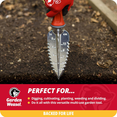 Garden Weasel Multi-Use Transplanter | Dig, Cultivate, Plant, Weed | Planting and Gardening Hand Digging Tool, Heavy Duty Trowel, Mini Gardening S...